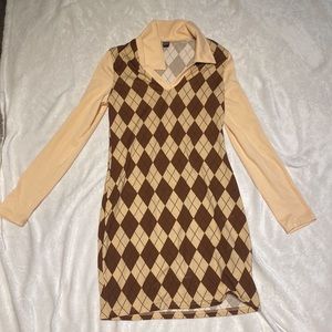 Brown midi dress